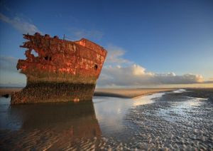 Shipwreck at Sunset