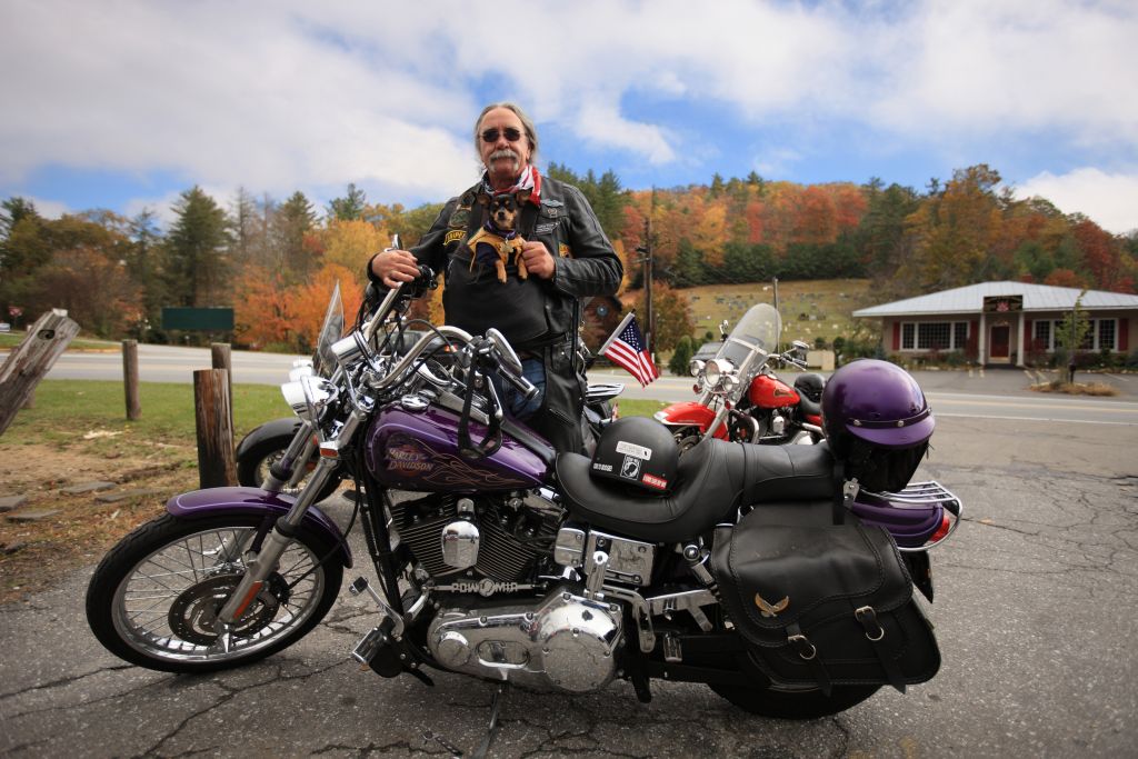 Harley Davidson Biker and Harley Dog