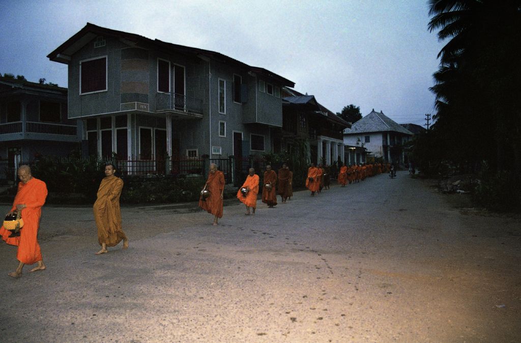 Monks Collecting Alms early in the morning